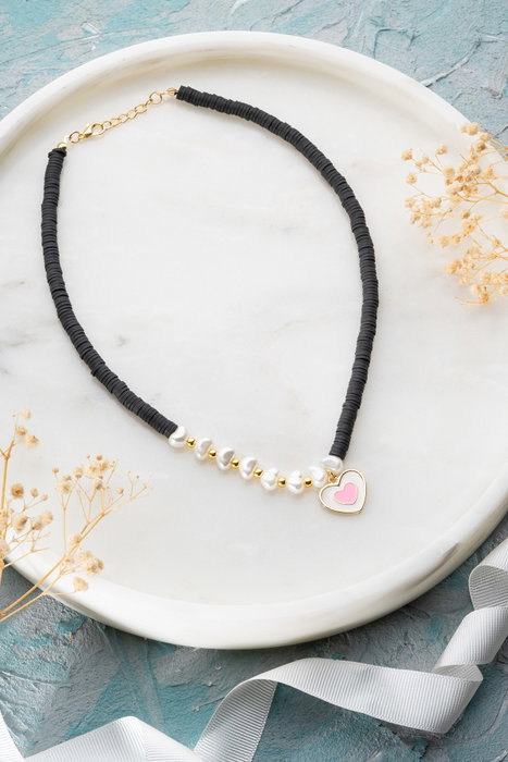 Heliophilia Silver Collar con Colgante de Corazón Multicolor KL-0881